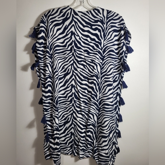 la mer luxe navy blue & white zebra print cover up women's S #2299 - Picture 5 of 5